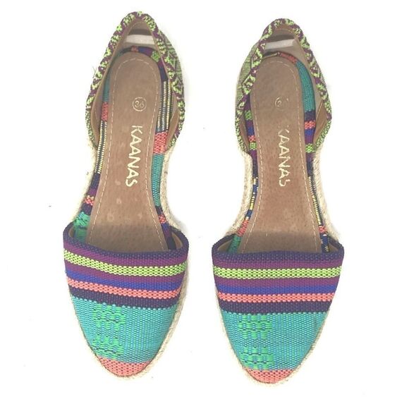 Kaanas Santa Fe D’Orsay Embroidered Colorful Flats - Picture 3 of 10
